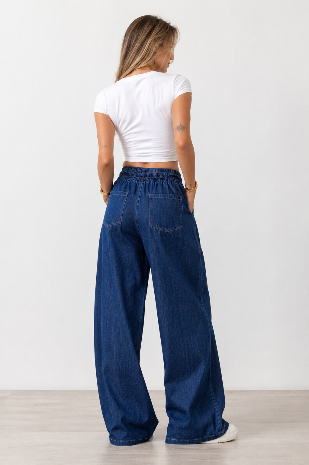 Pantalon Jean Tencel™ Wide Leg – Bleu Denim
