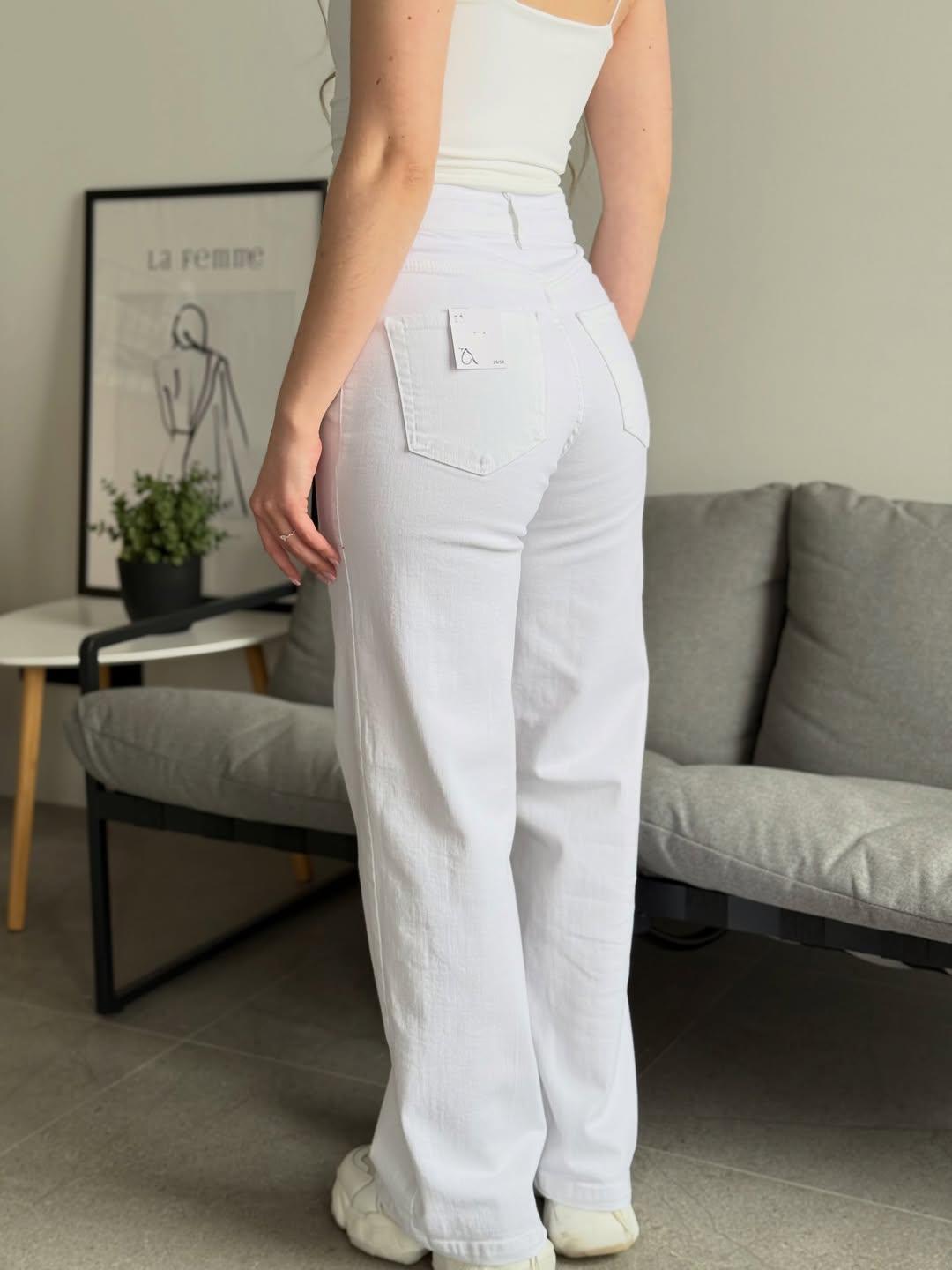 WHITE WIDE LEG JEANS 🤍