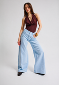 Dusty Blue Sky Wide Leg Jeans