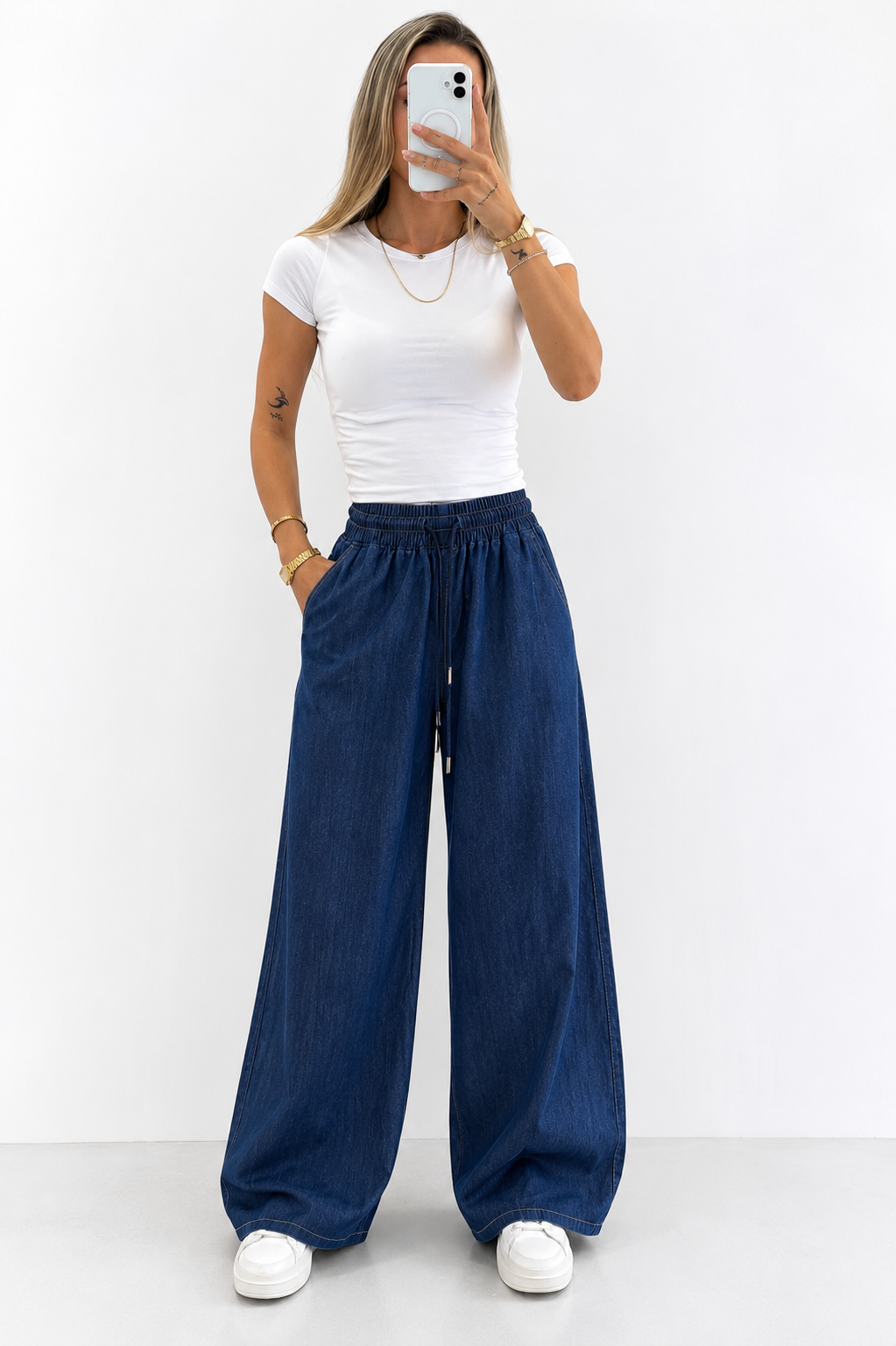 Pantalon Jean Tencel™ Wide Leg – Bleu Denim