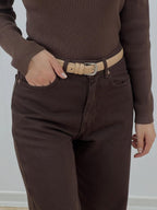 Chocolate High-Waisted Wide Leg Jeans
