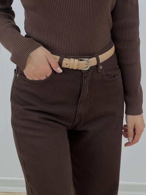Chocolate High-Waisted Wide Leg Jeans