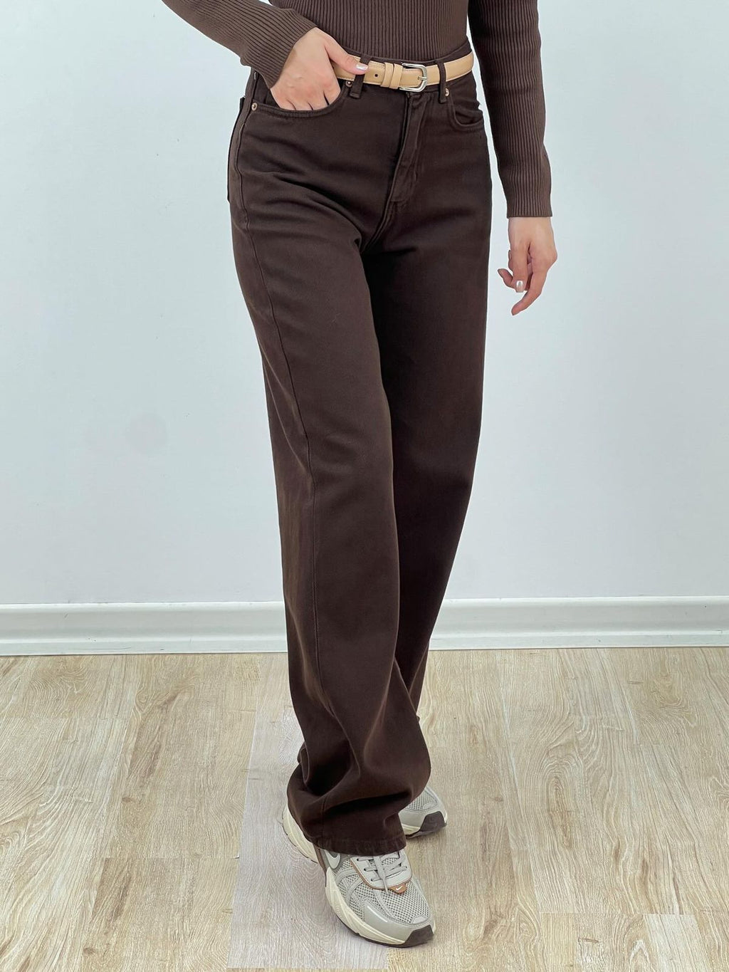 Chocolate High-Waisted Wide Leg Jeans