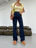 Classic Wide Leg Raw Jeans
