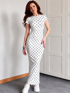 ROBE MOULANTE MIDI À POIS